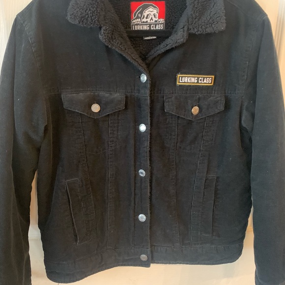 Sketchy Tank Lurking Class Graphic Jacket Grunge Punk Skull Logo Black S - Picture 4 of 7